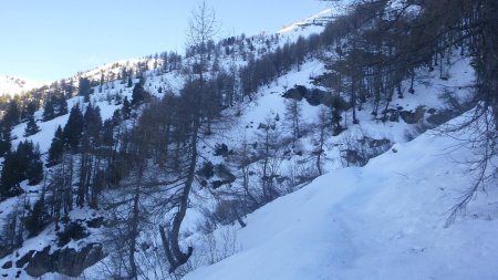 Le sentier est large, même enneigé