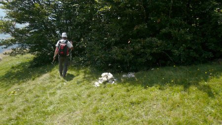 Départ du sentier au niveau d’un cairn.