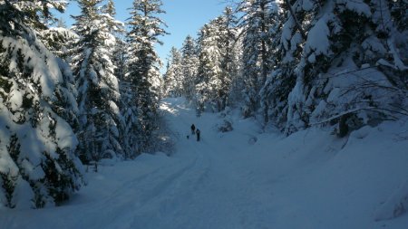 Sur l’itinéraire enneigé.