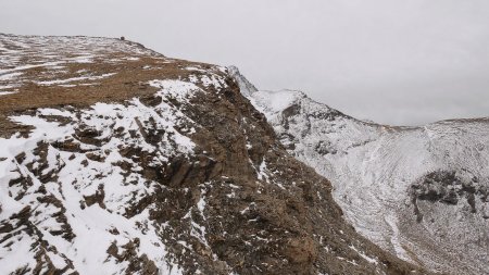 Montée le long de la crête.