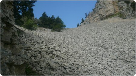 Au-dessus de l’aiguille, contre la barre.