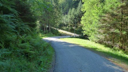 Au pont, on prend à droite mais on n’a pas le choix en fait car à gauche c’est indiqué comme étant privé.