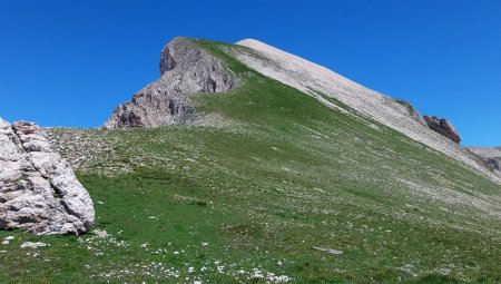 Face sud du Rougnou vu du Col du Rougnou.