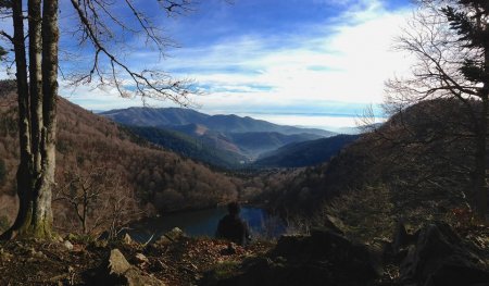 Petite pause pour admirer la vue du lac des Perches