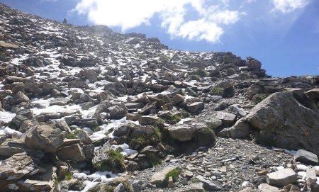 Caillasse sous le Col de la Pare