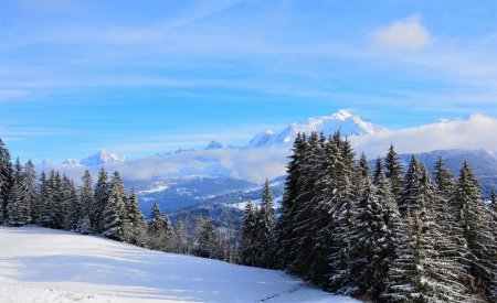Timing parfait : le Mont Blanc se dégage de sa robe de nuage pile poil quand on arrive sur la traversée panoramique
