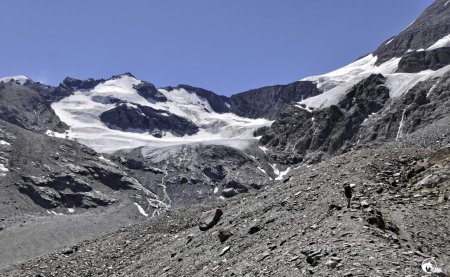 Dans la moraine au pied du glacier...