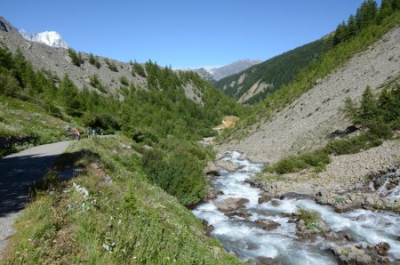 En descendant le long de la moraine