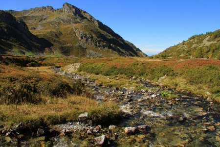 Grand vallon du Refuge du Merlet, bruyères, myrtilles et ruisseaux, magique !