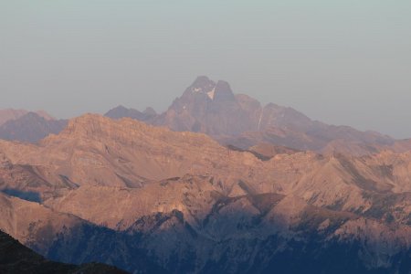 Coucher de soleil sur le Béal Traversier et le Viso.