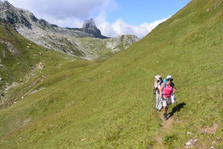 Sur la sente qui du col du Mont Rosset rejoint la crête du Mont Rosset