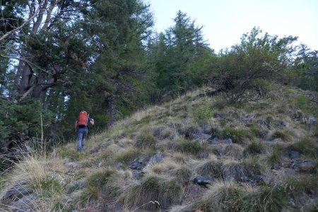 Dans les lacets avant la traversée sous la Baume de Londonnière.