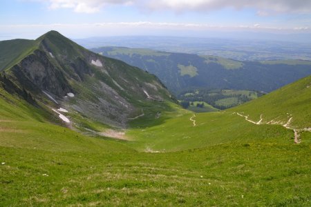 Non loin du sommet, vue arrière.