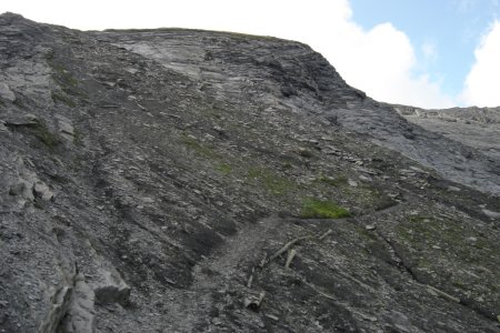 Le passage en schiste pendant la descente