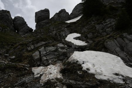 passage glissant juste avant d’arriver à la brêche