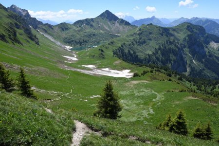 lac et chalets de Lessy, Aiguille Verte et Col de la Forclaz