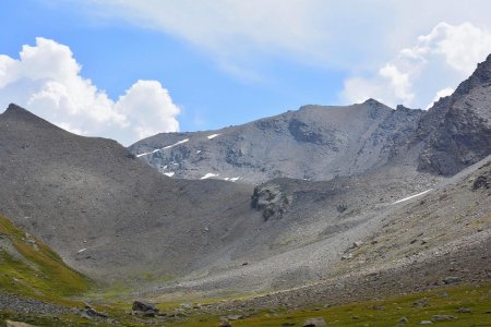 Le verrou qu’on vient de descendre et en haut à droite le Passet qu’on a également dévalé 