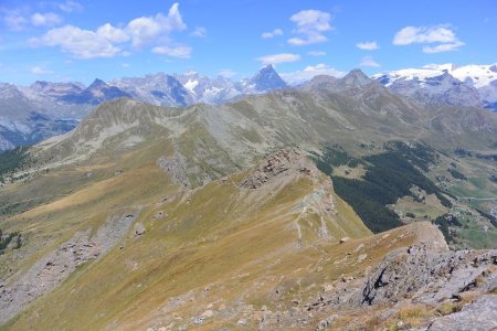 Un superbe panorama ; on voit même le lac de Cignana à gauche.