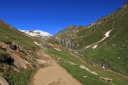 Montée douce sur la piste