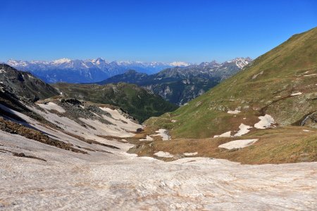 La combe que je viens de remonter, la neige aide pas mal