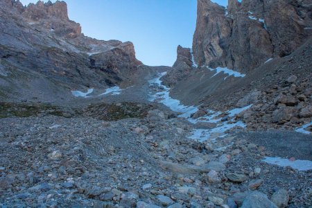 Le «mur» pour rejoindre le plan glaciaire de Chauvet