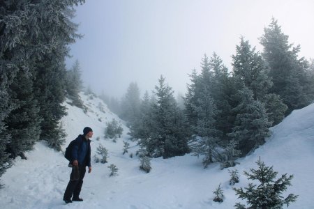 En plein dans le brouillard avec une ambiance particulière...