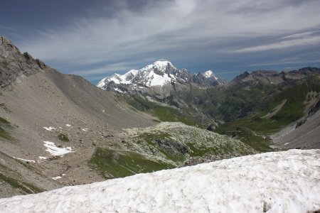 Au col, vue sur le Mont Blanc