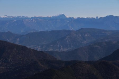 Le Vercors avec la Grande Moucherolle, le Grand Veymont et le Mont Aiguille.