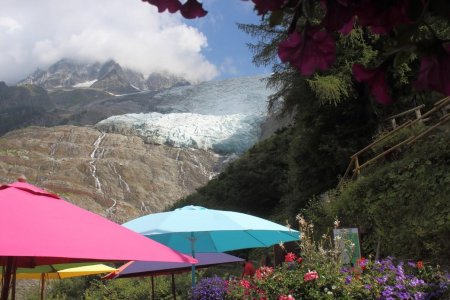 Bossons depuis la terrasse du chalet des Glaciers