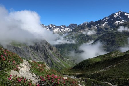 Le sentier prend de la hauteur