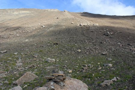 Fin de la descente dans la caillasse