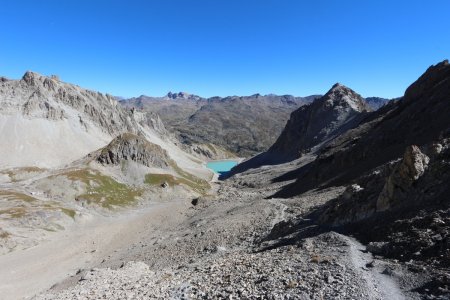 Descente sur le lac des Béraudes.