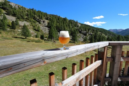 Au refuge de Laval, la mousse est bien méritée ! (C’est une Sauvage brassée à St-Paul-sur-Ubaye !)