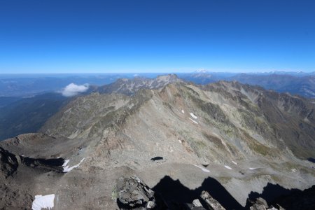 Vers le Pic du Frêne et le Mont Blanc.