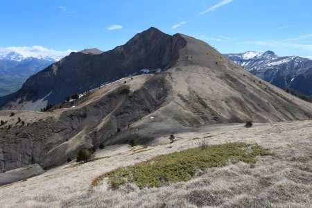 Descente sur le col de Chétive avec le Sommet du Chamois.