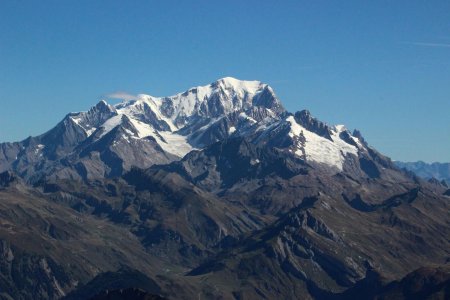 Du sommet, le Mont Blanc