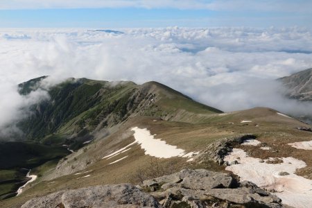 Retour par la crête de Corpatas au soleil.