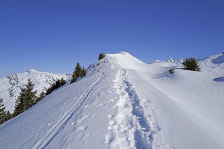 vue arrière de la descente vers Roc Marchand