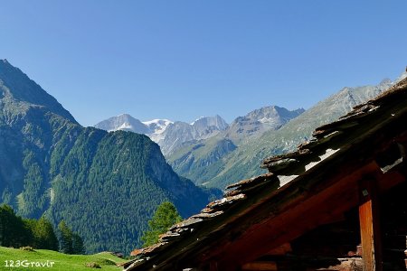 Pigne d’Arolla depuis les chalets de Motô