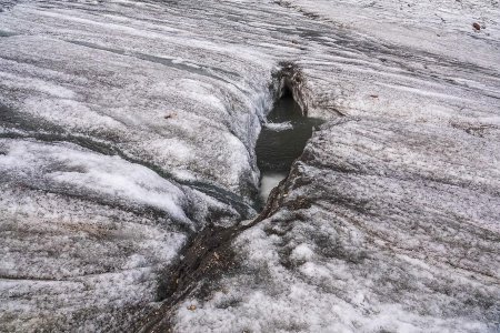 Des vasques sur le glacier