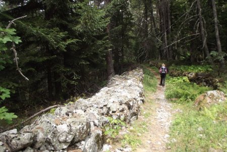 Murets de pierre sur le chemin vers Navette