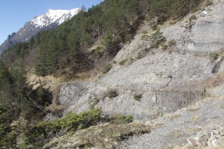 Beau sentier dans la roche