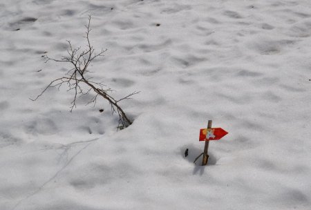 Balisage enfoui dans la neige