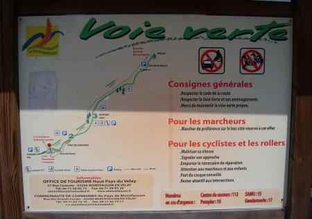 Le panneau de la voie verte.