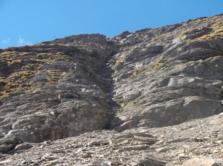 Regard arrière en sortie du couloir de descente.