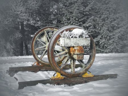 Essieu de locomotive à vapeur.