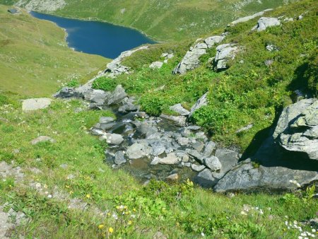 Le Torrent du Lou, devant le Lac du Lou et son refuge.