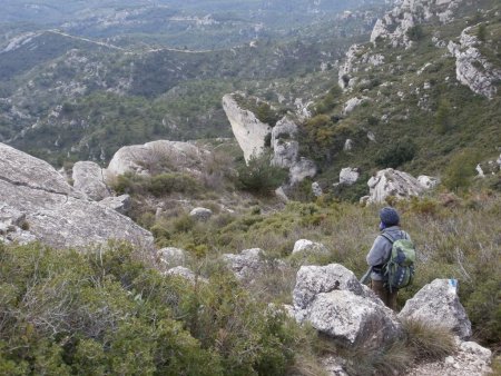 La descente dans le versant sud.