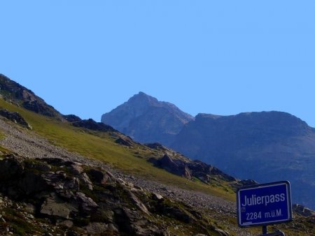 Le Piz Julier vu du Julierpass lors de mon passage à vélo quelques jours plus tôt.