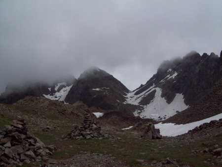 la brèche de Roche Fendue vue du Col de la Mine de Fer